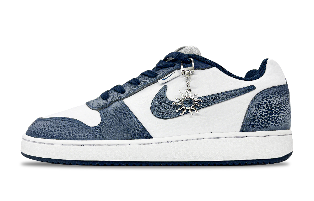 Nike EBERNON Abrasion Resistant Low Top Skateboard Shoes Men's Blue White