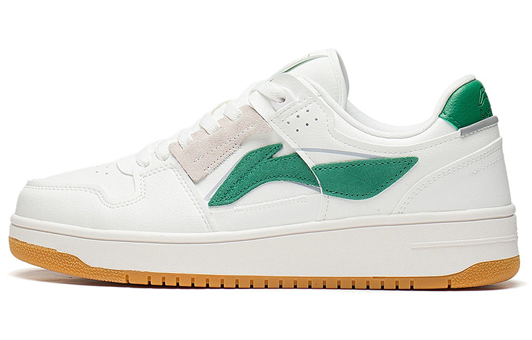 LiNing Slip Resistant Cushioning Abrasion Resistant Lightweight Breathable Low Top Skateboard Shoes Men's White Green
