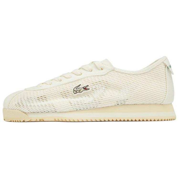 LACOSTE Abrasion-Resistant Low-Top Casual Shoes Women's Ecru