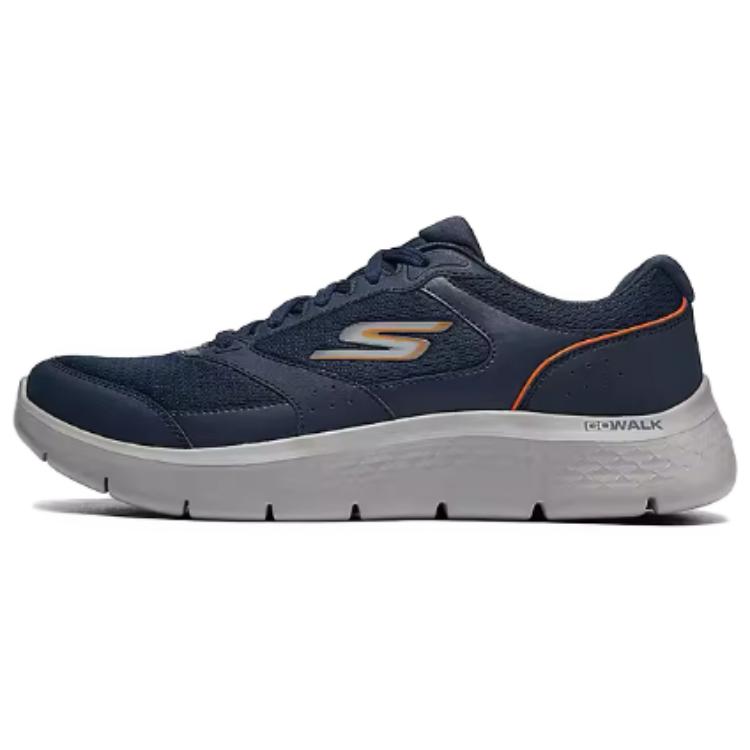 Skechers Go Walk Fle Low Top Casual Shoes Men's Blue Orange