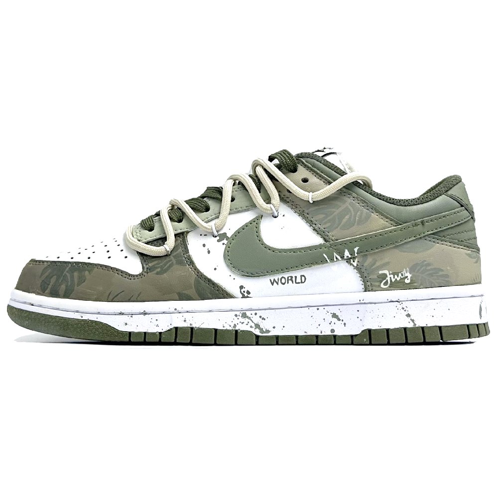 Nike Dunk Mori Journey Anti-Slip Wear-Resistant Low-Top Skateboard Shoes Women's White Green
