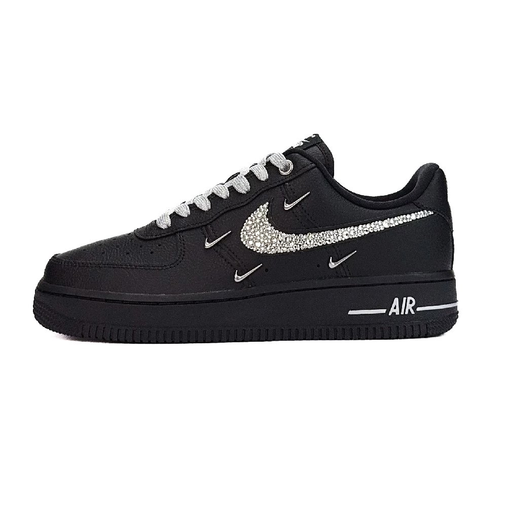Nike Air Force 1 Night Legend Black Abrasion Resistant Low Top Skateboard Shoes Women's Black