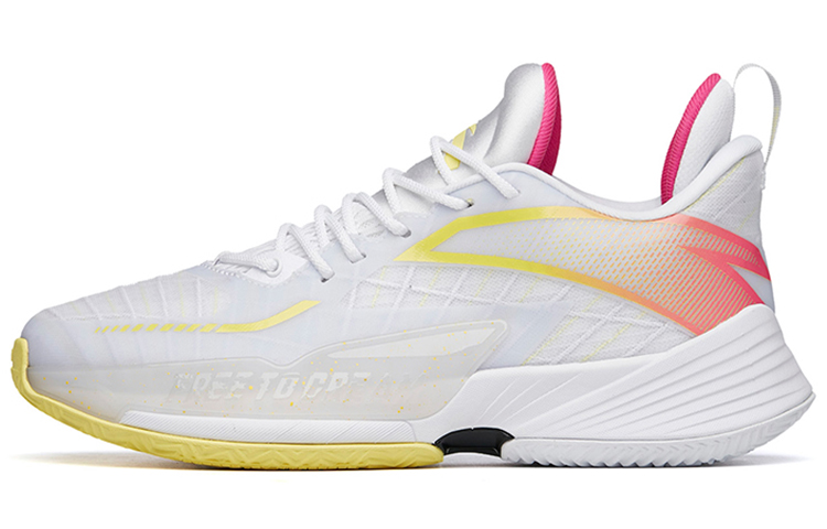 Anta Light Horseman 3 Cushioning Anti-Slip And Wear-Resistant Low-Top Basketball Shoes White Yellow Red