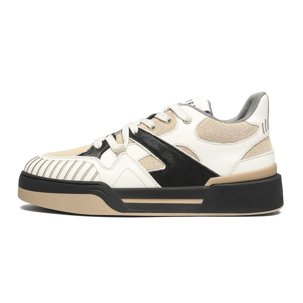 JEEP SPIRIT Low Top Skateboard Shoes Men's Beige Brown Black