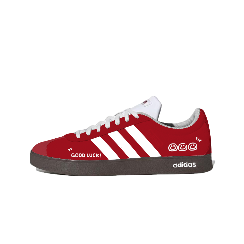 Adidas VL COURT 2.0 Abrasion Resistant Low Top Skateboard Shoes Unisex Red
