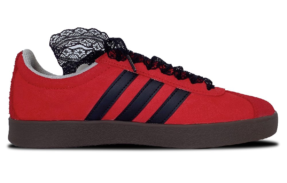 Adidas Neo VL Court 2.0 Anti-Slip Wear-Resistant Low-Top Skateboard Shoes Unisex Red Black