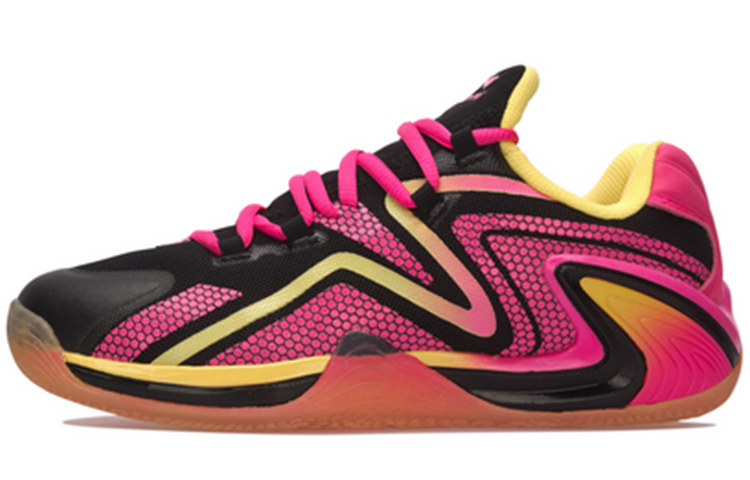 LiNing Banderole Cushioning, Abrasion Resistant, Breathable Support Low Top Badminton Shoes Women's Black Red