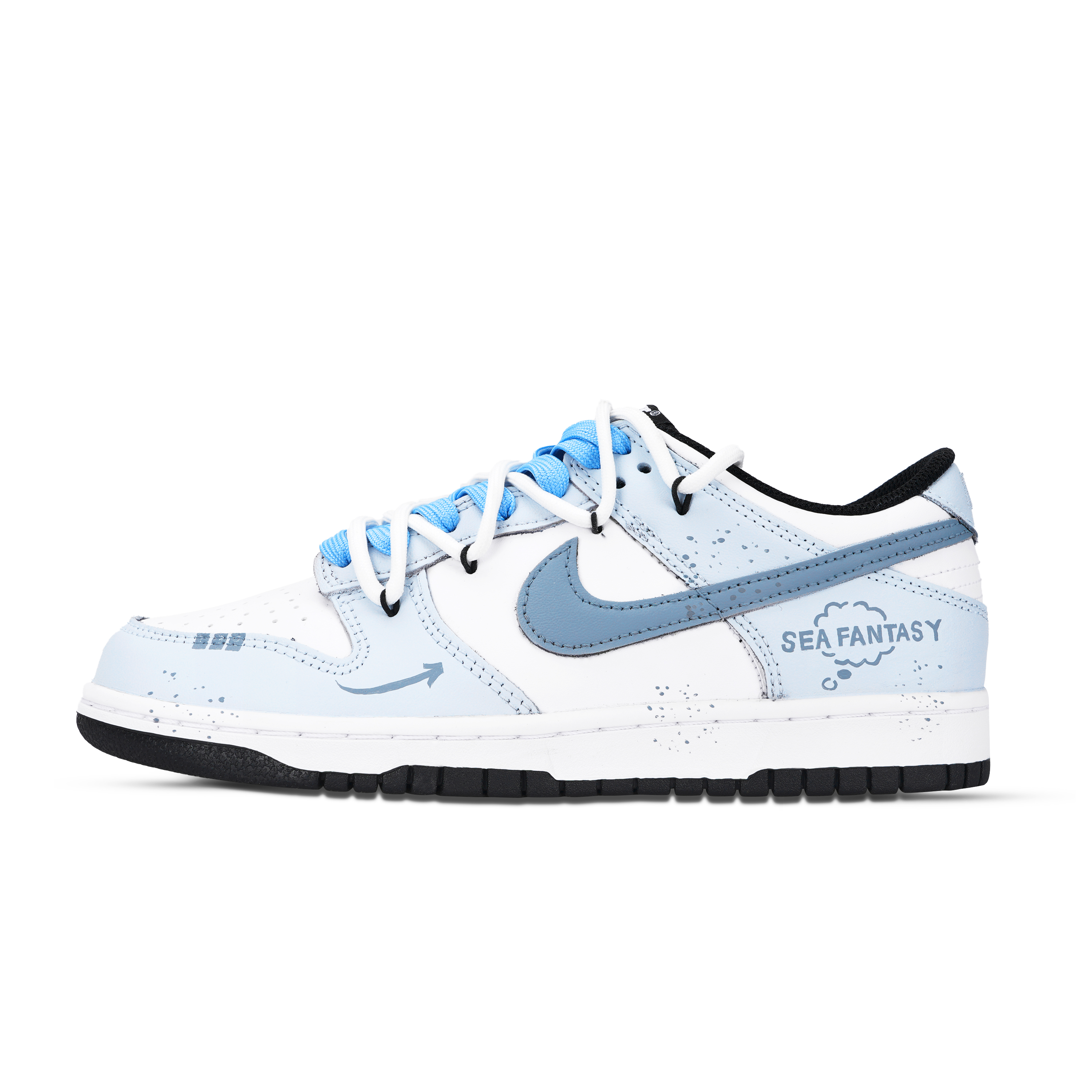 Nike Dunk Ocean Fantasy Abrasion Resistant Low top Skateboard Shoes Unisex Blue White