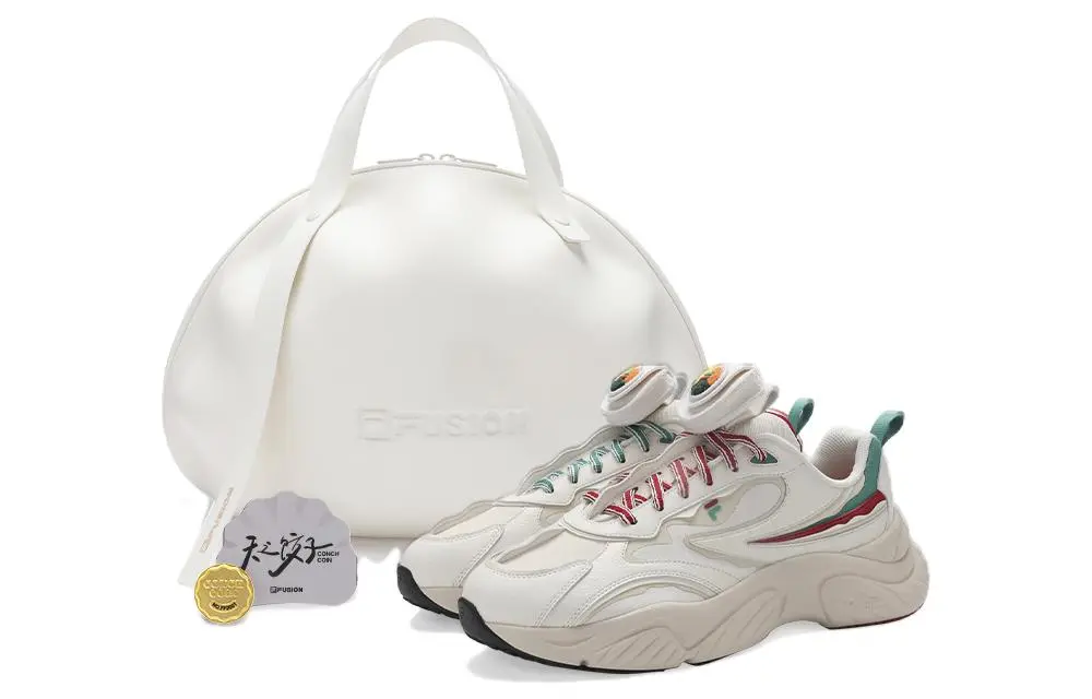 FILA FUSION Conch Good Luck Dumpling Low top Sports Casual Shoes White Gray Green