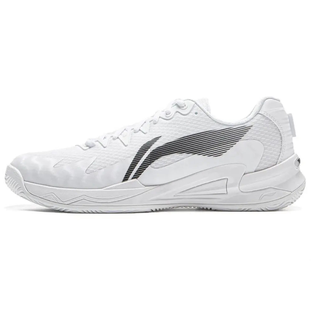 LiNing Anti Slip Wear Resistant Low Top Tennis Shoes Unisex White Black