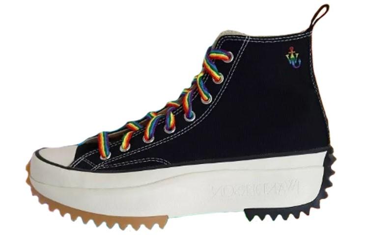 J.W.Anderson x Converse Run Star Hike High-Top Skateboard Shoes Unisex Black Rainbow Special Edition