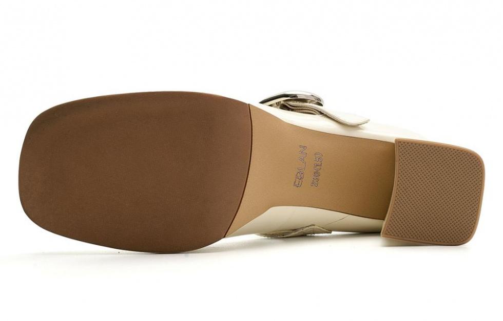 EBLAN Chunky Heel Mary Jane Shoes 7cm Women's Ecru купить в интернет-магазине Yoocart с быстрой доставкой по России.