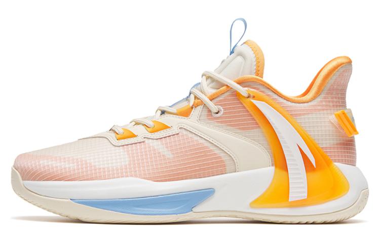 Anta Swoosh 2.0 GH Shock Absorbers Slip Resistant Abrasion Resistant Low top Basketball Shoes Men's Orange White