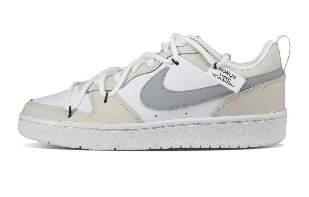 Nike Court Borough Series Wear-Resistant Balance Low-Top Skateboard Shoes GS Gray White