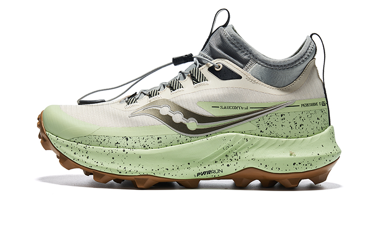 Saucony Peregrine 13 Peregrine Falcon 13 Abrasion Resistant Low Top Running Shoes Women's Green Gray
