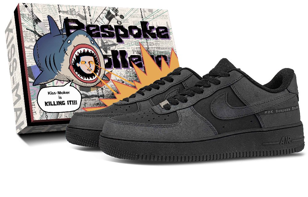 Nike Air Force 1 Slip Resistant Low Top Skateboard Shoes Unisex Black