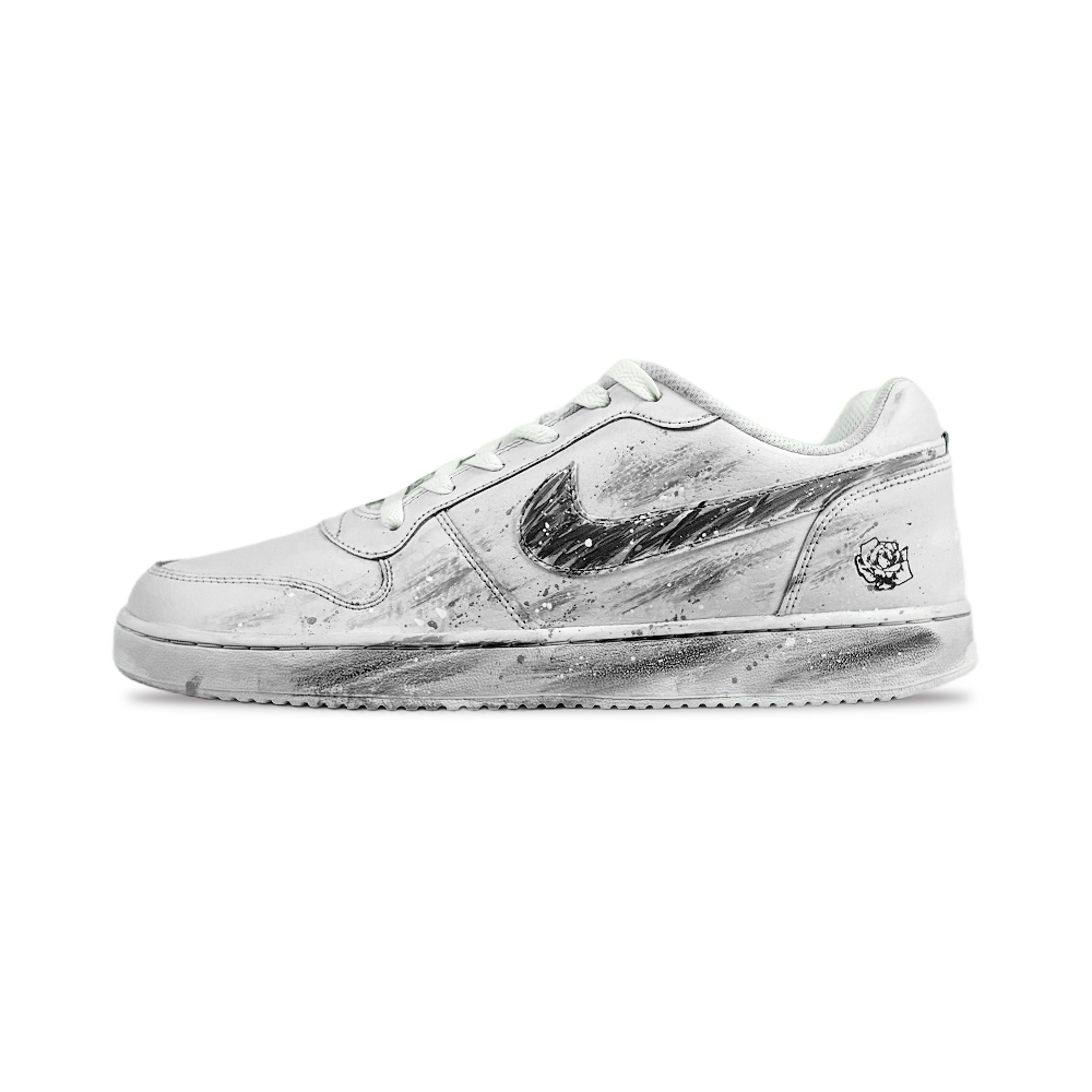 Nike EBERNON Low top Skateboard Shoes Men's Black White