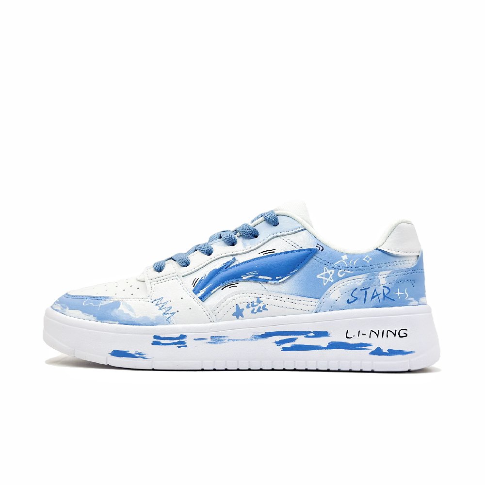 LiNing Acer Truncatum Cushioning Abrasion Resistant Lightweight Low Top Skateboard Shoes Men's Sky Blue