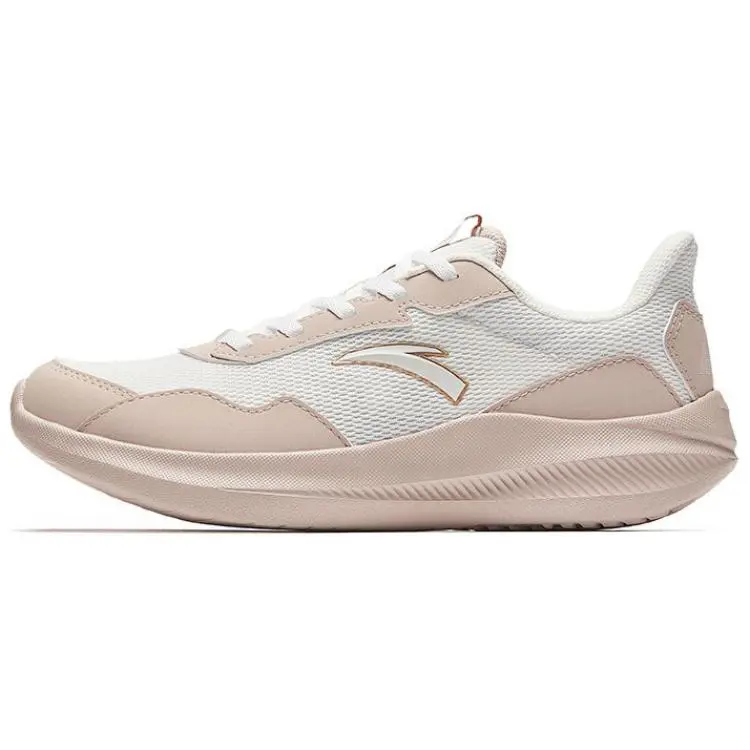 Anta Nebula Cushioning And Breathable Low top Casual Running Shoes Women's White Pink