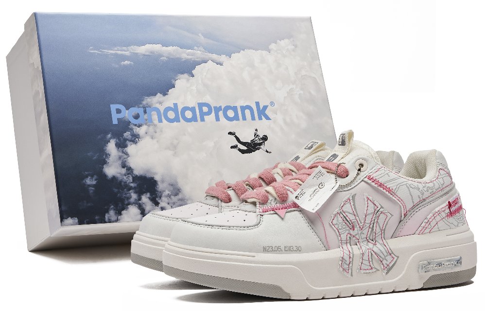 MLB Chunky Liner Slip-Resistant Cushioning Wear-Resistant Low-Top Skateboard Shoes Unisex Beige Brown Pink