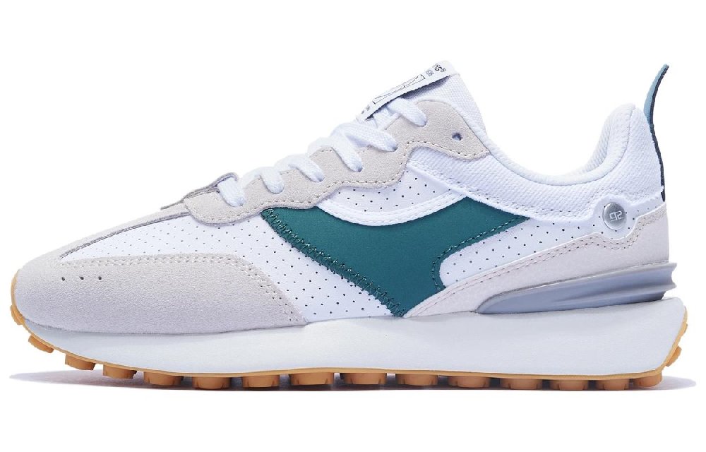 LiNing Fangyuan Classic Anti-Slip Wear-Resistant Low-Top Sports Casual Shoes Women's White Gray Green