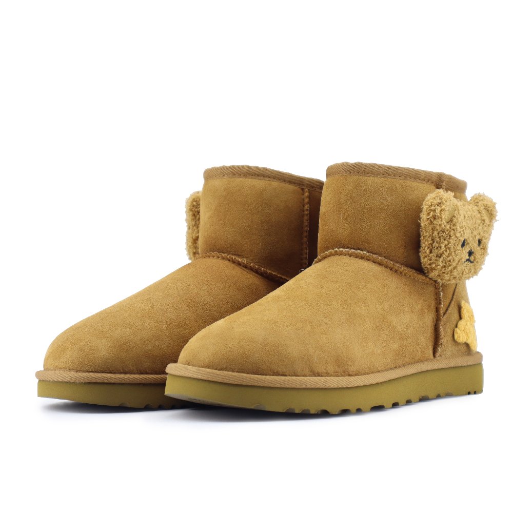 UGG CLASSIC MINI Plush Bear Doll Warm Short Snow Boots Women's Brown