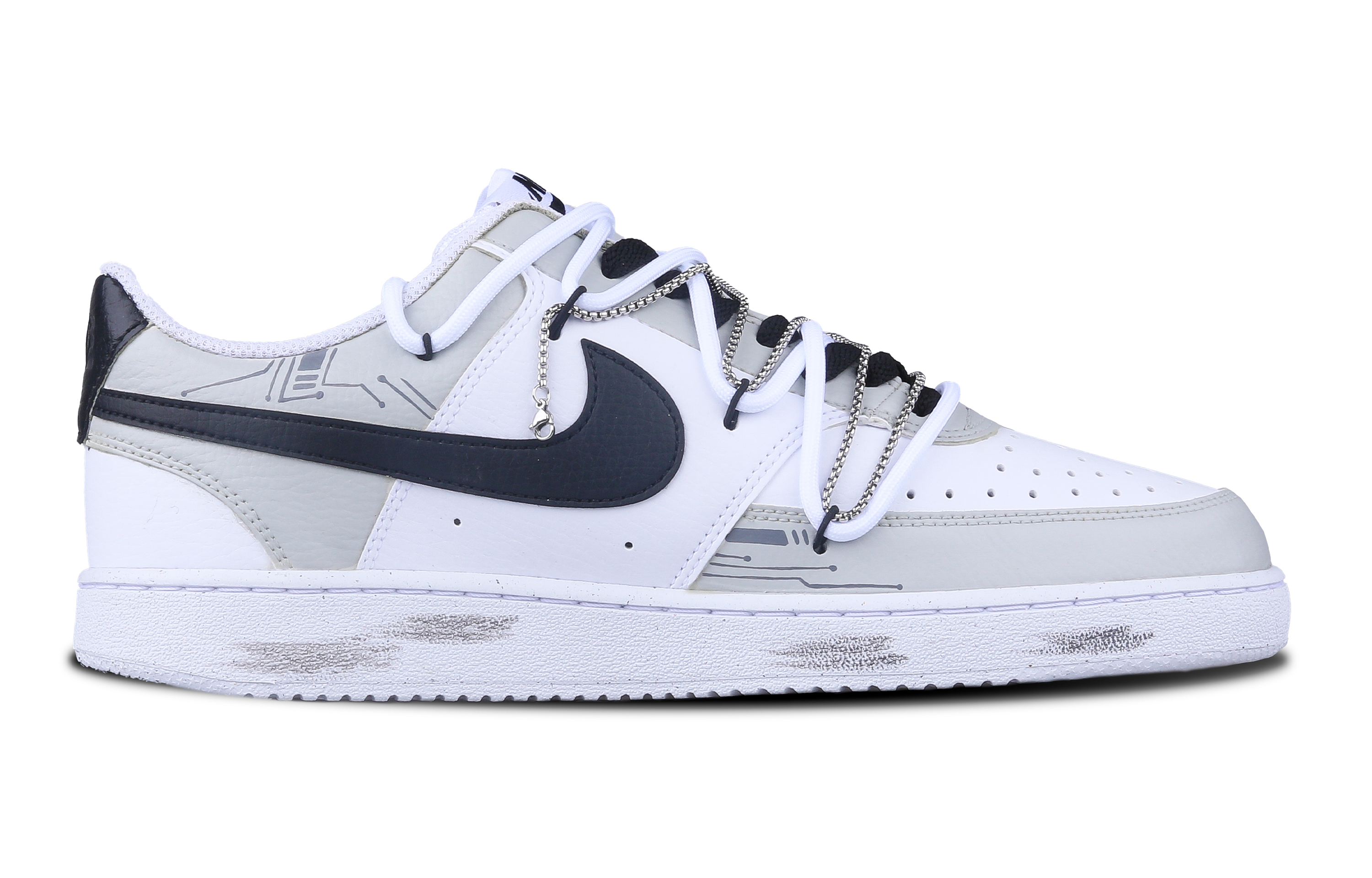 Nike Court Vision Low top Skateboard Shoes Men's Gray