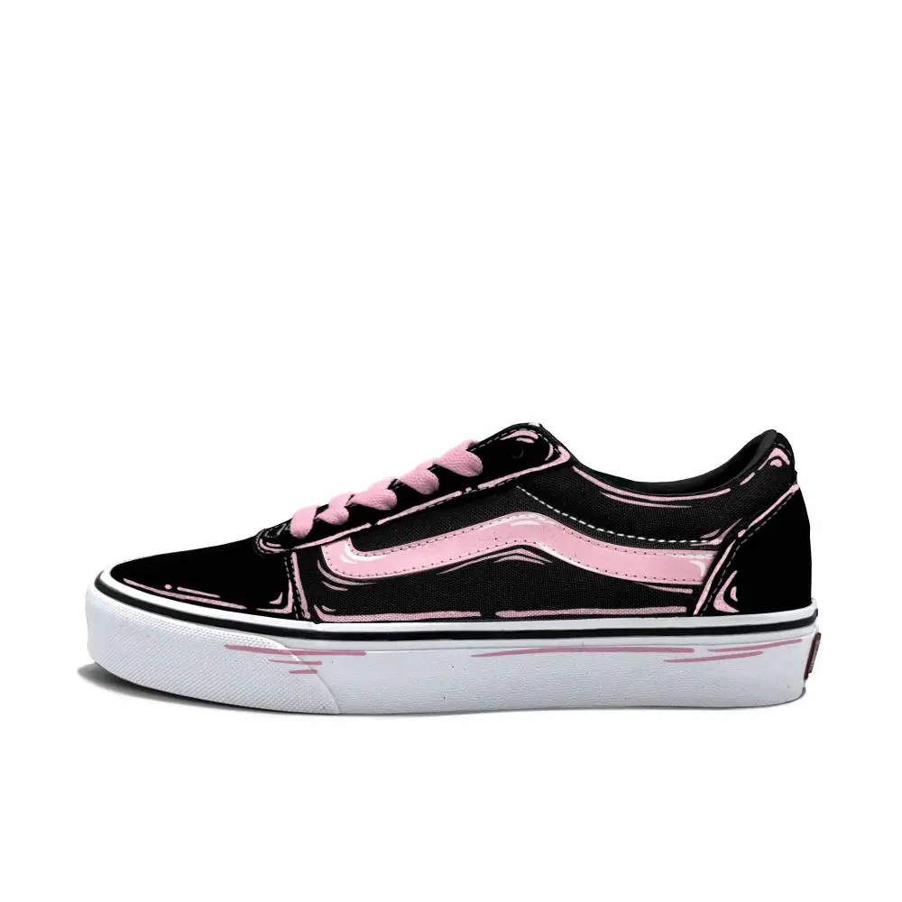 Vans Ward Abrasion Resistant Low top Skateboard Shoes Men's Black Pink