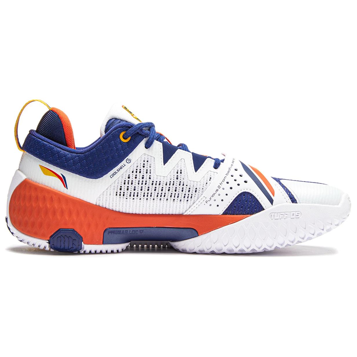 LiNing Rage 2 Cushioned Wear-Resistant Supportive Lightweight Rebound Low-Top Basketball Shoes Men's White Blue Orange купить в интернет-магазине Yoocart с быстрой доставкой по России.