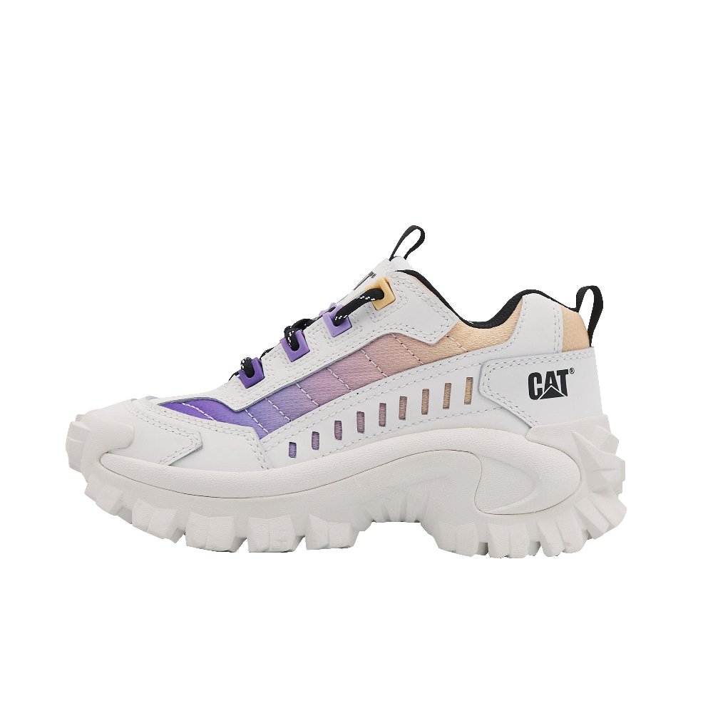 CAT Slip Resistant, Abrasion Resistant, Breathable Low Top Casual Shoes Unisex White Purple