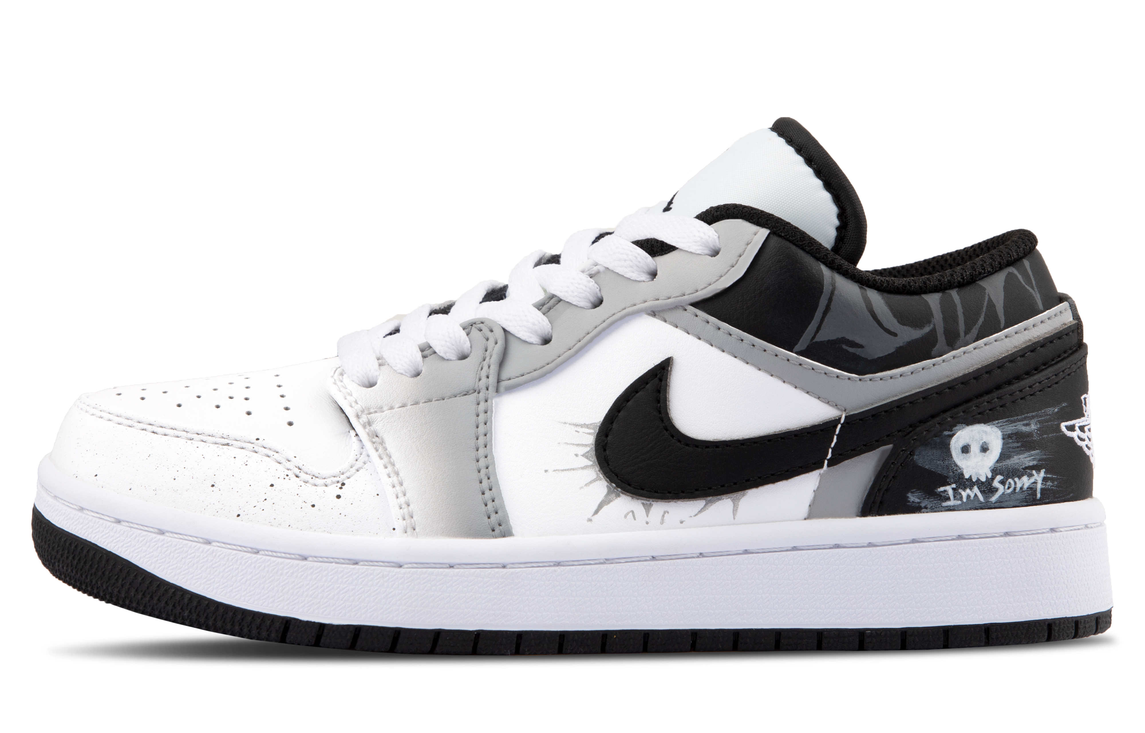 Jordan Air Jordan 1 Abrasion Resistant Low top Vintage Basketball Shoes Unisex White