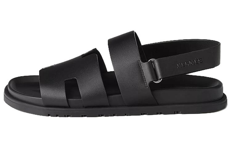 HERMES Genius Beach Sandals Men's Black