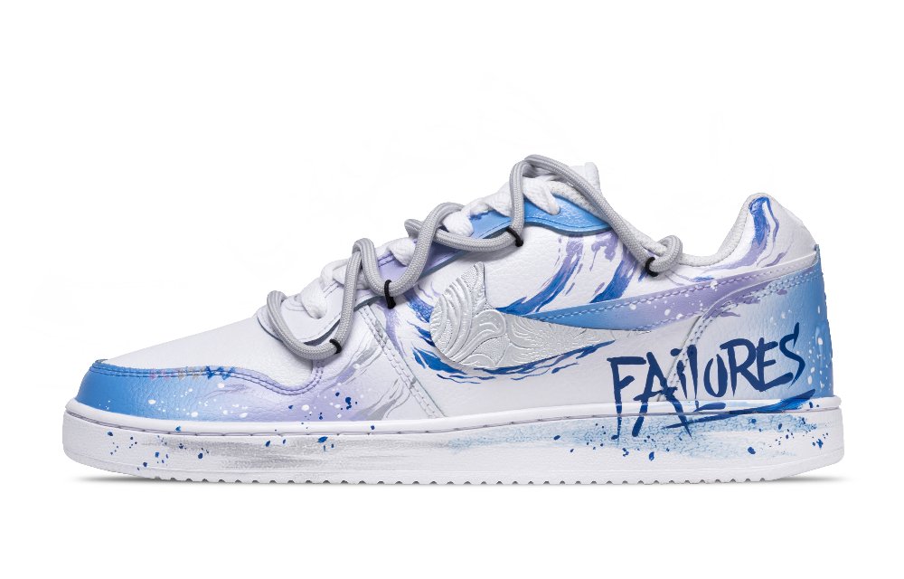 Nike EBERNON Sparkling Galaxy Slip Resistant Low top Skateboard Shoes Unisex Blue Purple
