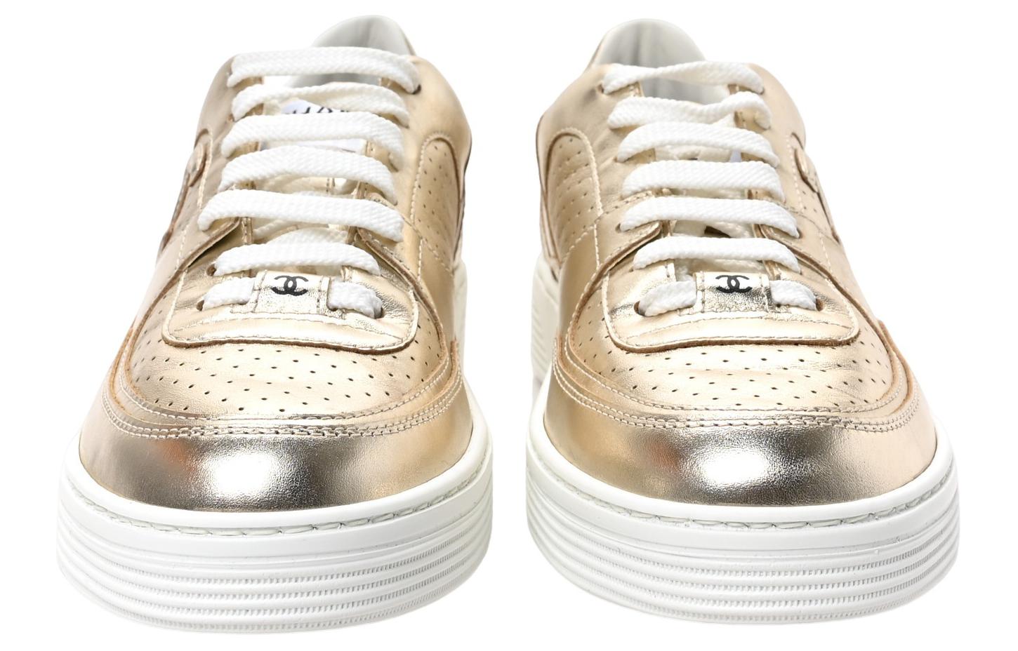 CHANEL Low top Skateboard Shoes Women's Gold