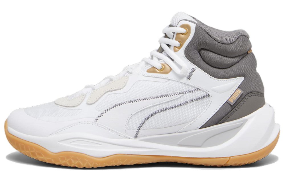 PUMA Playmaker Pro Mid Trophies 'White Grey Gold'