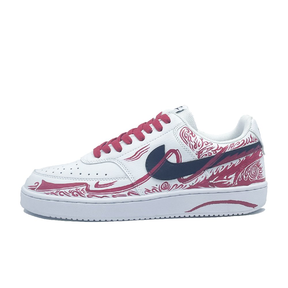 Nike Court Vision 1 Anti-Slip Wear-Resistant Low-Top Skateboard Shoes Unisex White Red