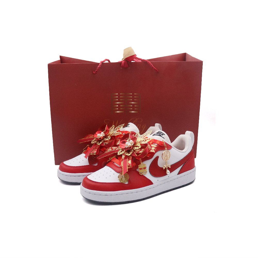 Nike Court Borough Blissful Union 3.0 Lightweight Low Top Skateboard Shoes Unisex Red White