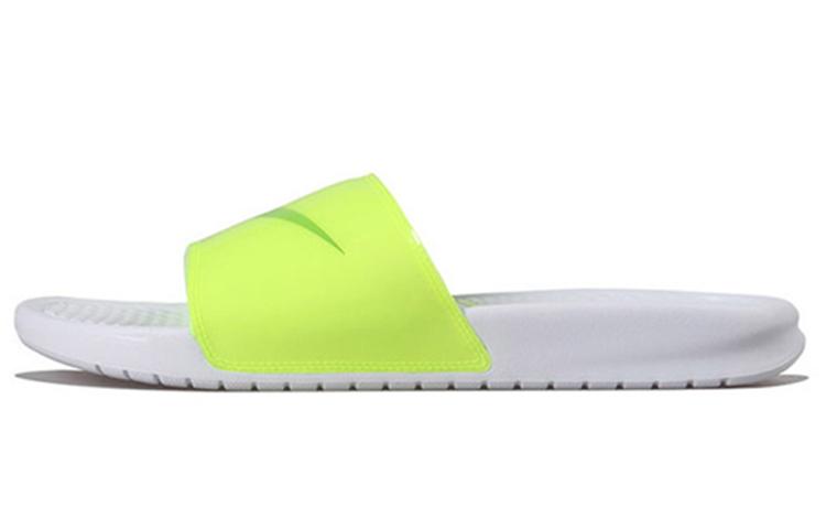 Nike Benassi Jdi Print Fluorescence Yellow Slippers Volt white