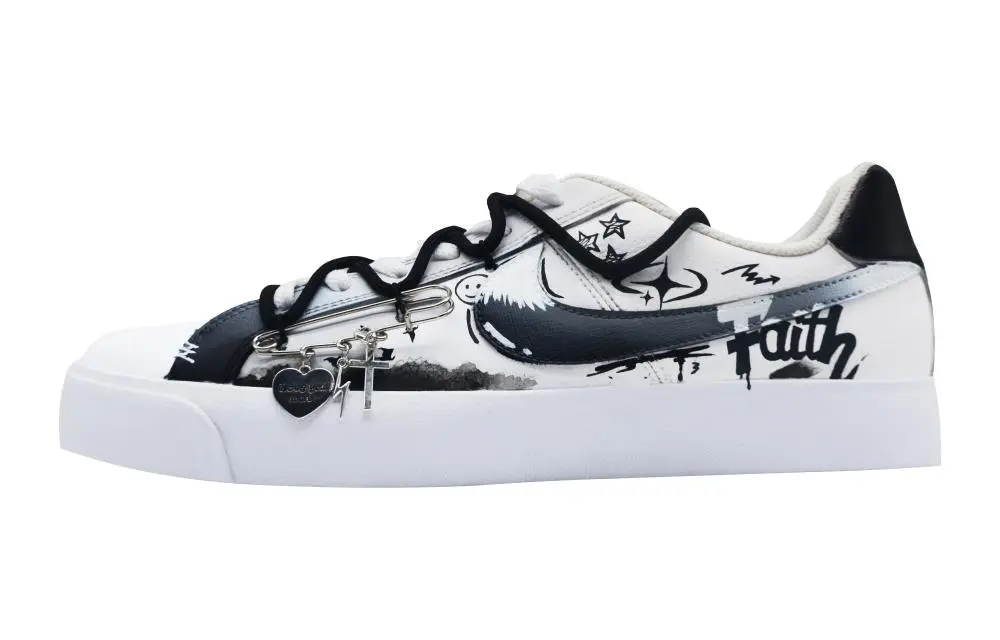 Nike Court Royale AC Low top Skateboard Shoes Unisex Black White