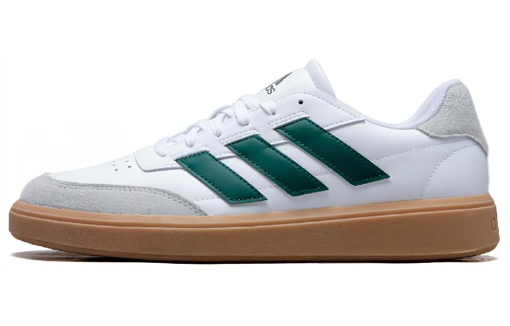 Adidas COURTBLOCK Abrasion Resistant Breathable Low Top Tennis Shoes Men's White Green