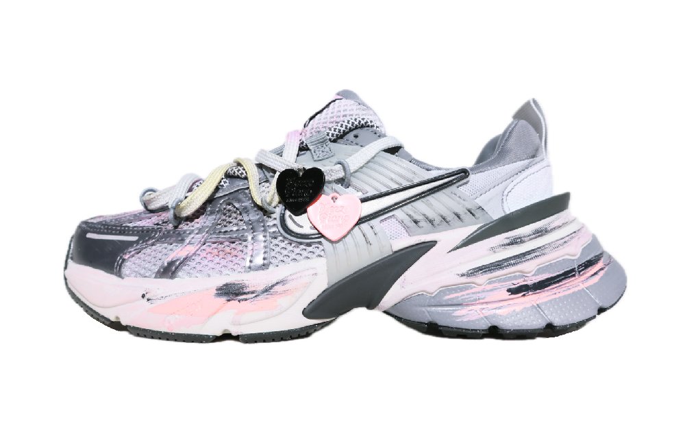 Nike V2K Run Running Shoes Women's Low-Top Pink, Gray, Silver, Black