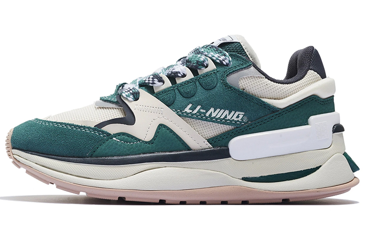 LiNing 001 Innocence V2 Ingenuity Shock Absorbers Slip Resistant Abrasion Resistant Low top Casual Shoes Women's Green