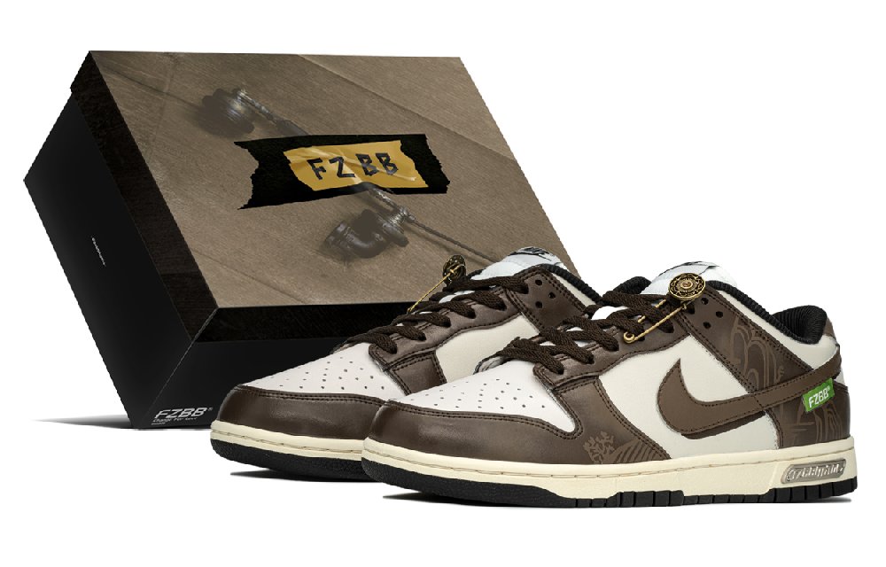 Nike Dunk Anti-Slip And Wear-Resistant Lightweight Height Increasing Low-Top Skateboard Shoes Women's Brown Beige White