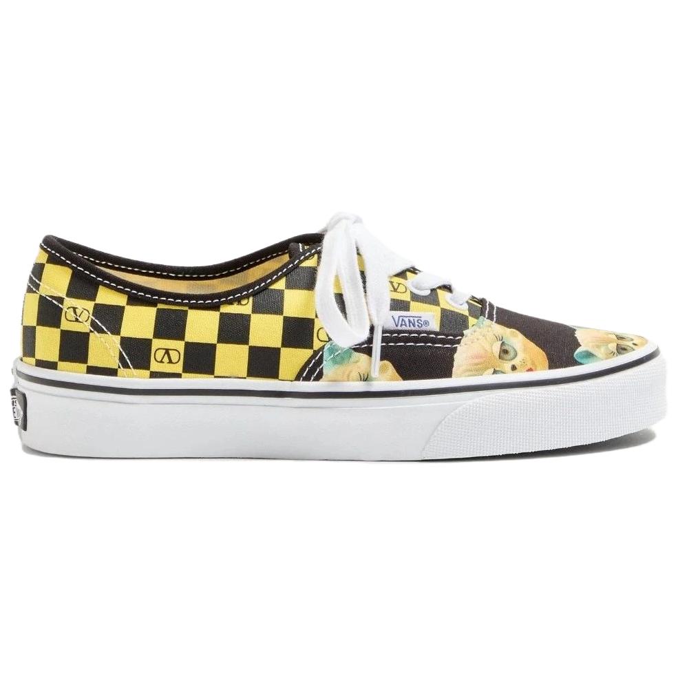 Valentino x Vans Authentic Skateboard Shoes Men's Black Yellow