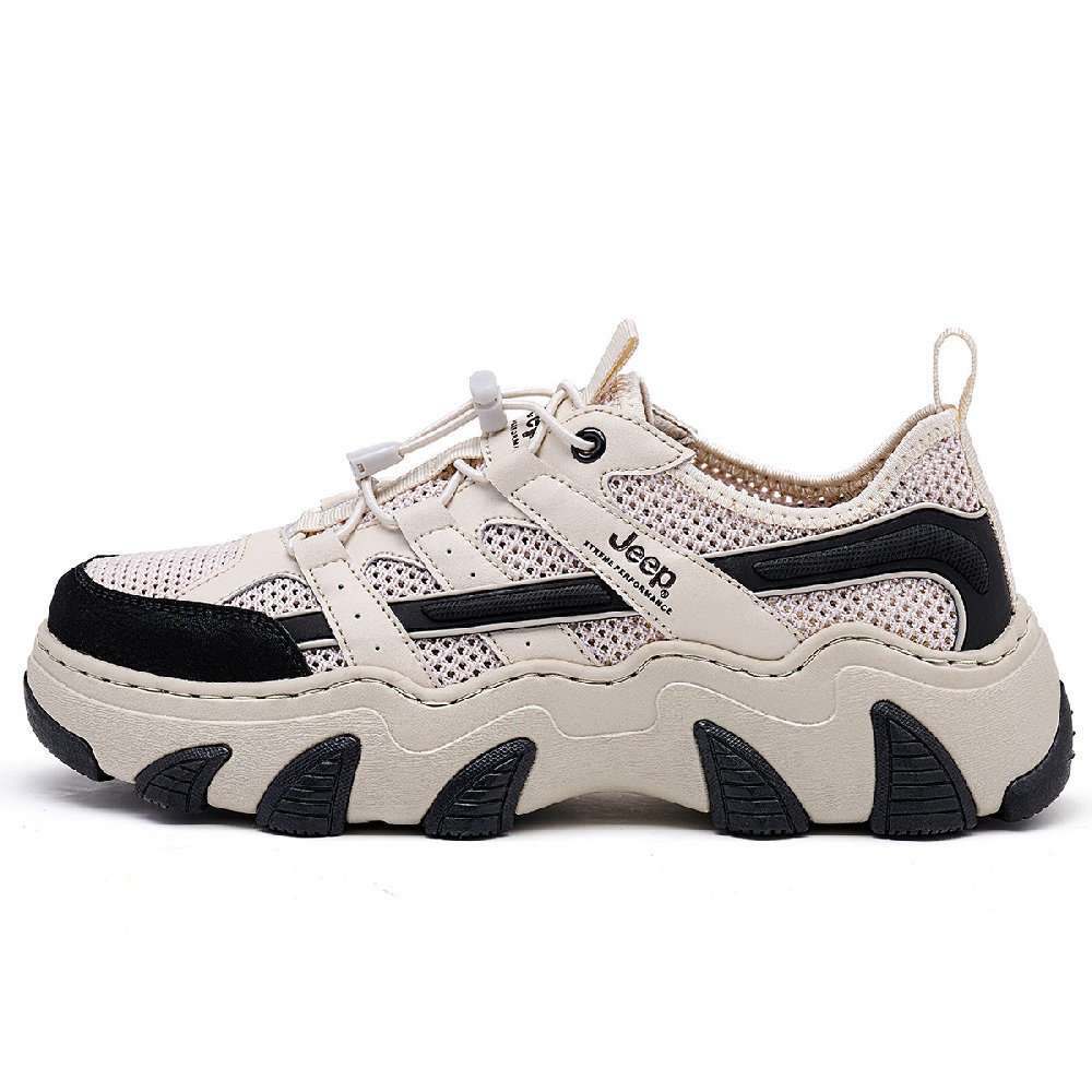 Jeep Low Top Casual Shoes Men's Beige Black