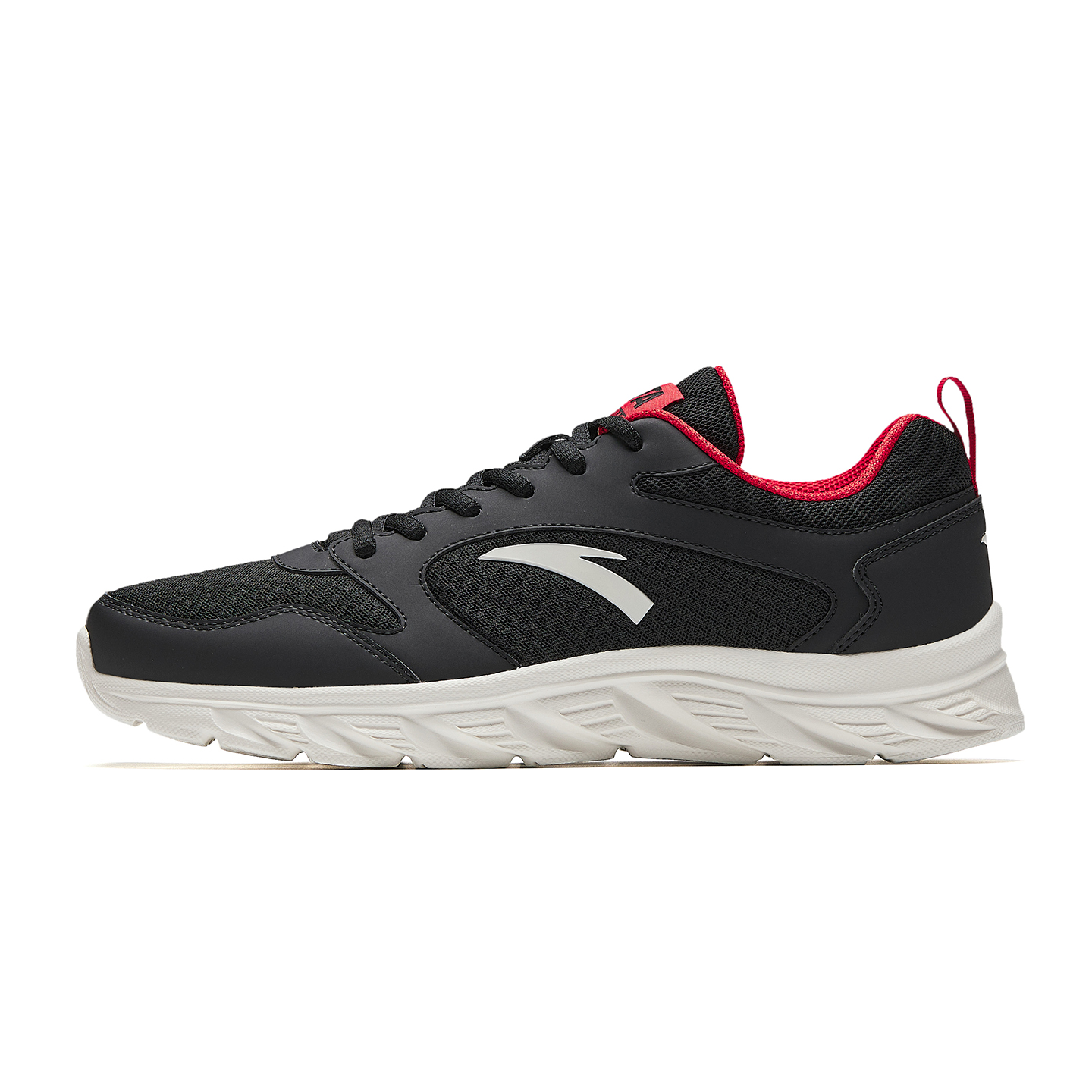 Anta Cushioning And Breathable Low top Casual Running Shoes Men's Basic Black Classic Red