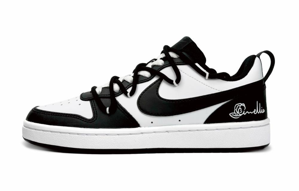 Nike Court Borough Low-Top Skateboard Shoes GS Black White
