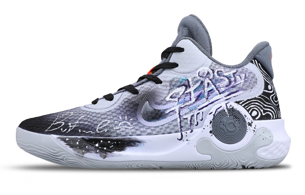 Nike KD Trey 5 IX Cushioning Wear-Resistant Mid-Top Basketball Shoes Unisex Black White Gray