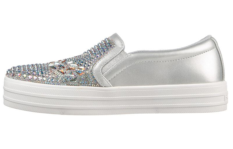 Skechers Skateboard Shoes Women's Low-Top Silver
