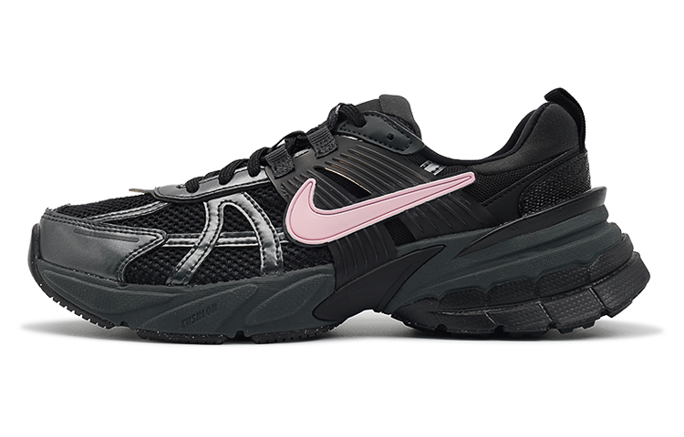 Nike V2K Run Shock Absorbers Slip Resistant Low Top Running Shoes Women's Black Pink
